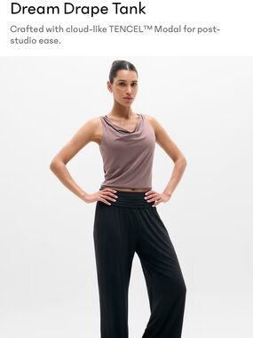 Dream Drape Tank
Crafted with cloud-like TENCEL™ Modal for post-studio ease.​